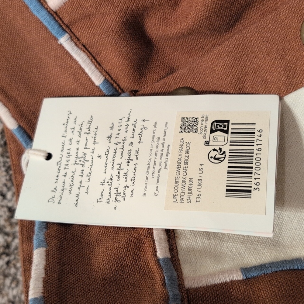 Sezane Tan and Cream Patterned Mini Skirt - Picture 9 of 10